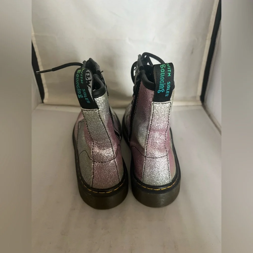 Dr. Martens Pink and Silver Glitter Boots 5 - Picture 4 of 8